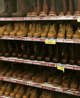Rhino Boots on Shelf