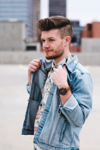 guy with denim jacket